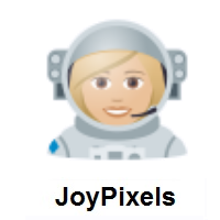 Woman Astronaut: Medium-Light Skin Tone on JoyPixels