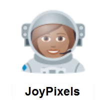 Woman Astronaut: Medium Skin Tone on JoyPixels