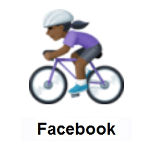 Woman Biking: Dark Skin Tone on Facebook