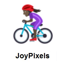 Woman Biking: Dark Skin Tone on JoyPixels
