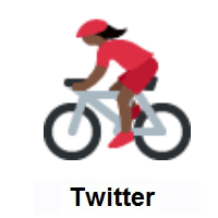 Woman Biking: Dark Skin Tone on Twitter Twemoji