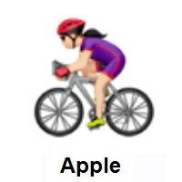 Woman Biking: Light Skin Tone on Apple iOS