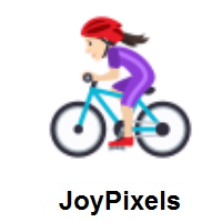 Woman Biking: Light Skin Tone on JoyPixels