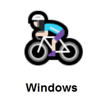 Woman Biking: Light Skin Tone on Microsoft Windows
