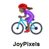 Woman Biking: Medium-Dark Skin Tone on JoyPixels