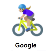 Woman Biking: Medium-Light Skin Tone on Google Android