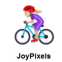 Woman Biking: Medium-Light Skin Tone on JoyPixels