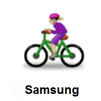 Woman Biking: Medium-Light Skin Tone on Samsung