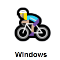 Woman Biking: Medium-Light Skin Tone on Microsoft Windows