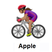 Woman Biking: Medium Skin Tone on Apple iOS