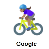 Woman Biking: Medium Skin Tone on Google Android
