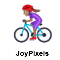 Woman Biking: Medium Skin Tone on JoyPixels