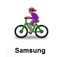 Woman Biking: Medium Skin Tone on Samsung