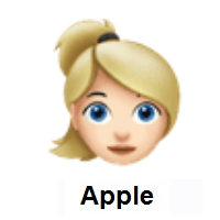 Woman: Blond Hair: Light Skin Tone on Apple iOS