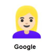 Woman: Blond Hair: Light Skin Tone on Google Android