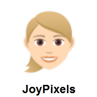 Woman: Blond Hair: Light Skin Tone on JoyPixels