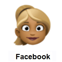 Woman: Blond Hair: Medium-Dark Skin Tone on Facebook