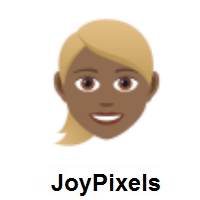 Woman: Blond Hair: Medium-Dark Skin Tone on JoyPixels