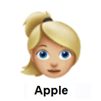 Woman: Blond Hair: Medium-Light Skin Tone on Apple iOS