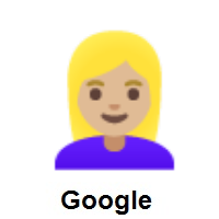 Woman: Blond Hair: Medium-Light Skin Tone on Google Android