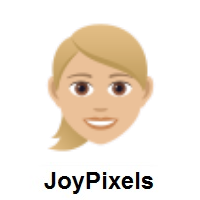 Woman: Blond Hair: Medium-Light Skin Tone on JoyPixels