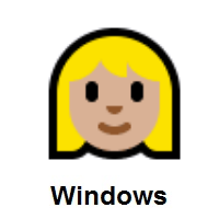 Woman: Blond Hair: Medium-Light Skin Tone on Microsoft Windows