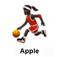 Woman Bouncing Ball: Dark Skin Tone on Apple iOS