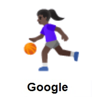 Woman Bouncing Ball: Dark Skin Tone on Google Android