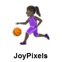Woman Bouncing Ball: Dark Skin Tone on JoyPixels