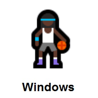 Woman Bouncing Ball: Dark Skin Tone on Microsoft Windows