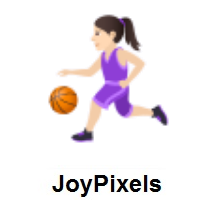 Woman Bouncing Ball: Light Skin Tone on JoyPixels