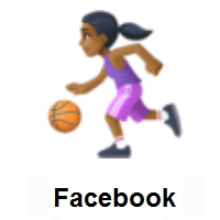 Woman Bouncing Ball: Medium-Dark Skin Tone on Facebook