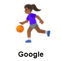 Woman Bouncing Ball: Medium-Dark Skin Tone on Google Android