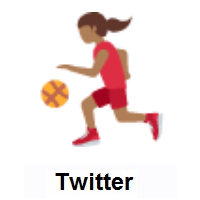 Woman Bouncing Ball: Medium-Dark Skin Tone on Twitter Twemoji