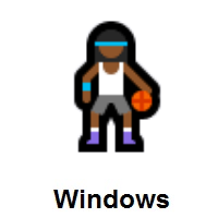 Woman Bouncing Ball: Medium-Dark Skin Tone on Microsoft Windows