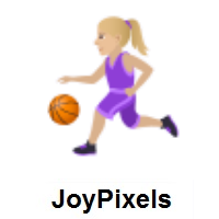 Woman Bouncing Ball: Medium-Light Skin Tone on JoyPixels