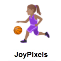 Woman Bouncing Ball: Medium Skin Tone on JoyPixels