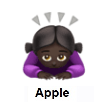 Woman Bowing: Dark Skin Tone on Apple iOS
