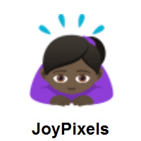 Woman Bowing: Dark Skin Tone on JoyPixels