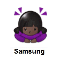 Woman Bowing: Dark Skin Tone on Samsung