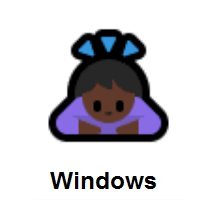 Woman Bowing: Dark Skin Tone on Microsoft Windows