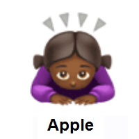 Woman Bowing: Medium-Dark Skin Tone on Apple iOS