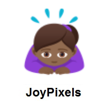 Woman Bowing: Medium-Dark Skin Tone on JoyPixels
