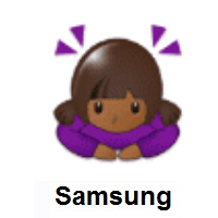 Woman Bowing: Medium-Dark Skin Tone on Samsung