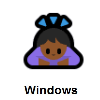 Woman Bowing: Medium-Dark Skin Tone on Microsoft Windows