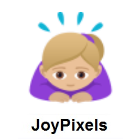 Woman Bowing: Medium-Light Skin Tone on JoyPixels