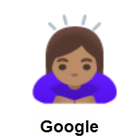 Woman Bowing: Medium Skin Tone on Google Android