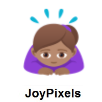Woman Bowing: Medium Skin Tone on JoyPixels