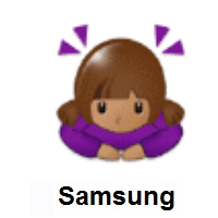 Woman Bowing: Medium Skin Tone on Samsung