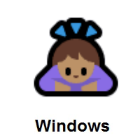 Woman Bowing: Medium Skin Tone on Microsoft Windows